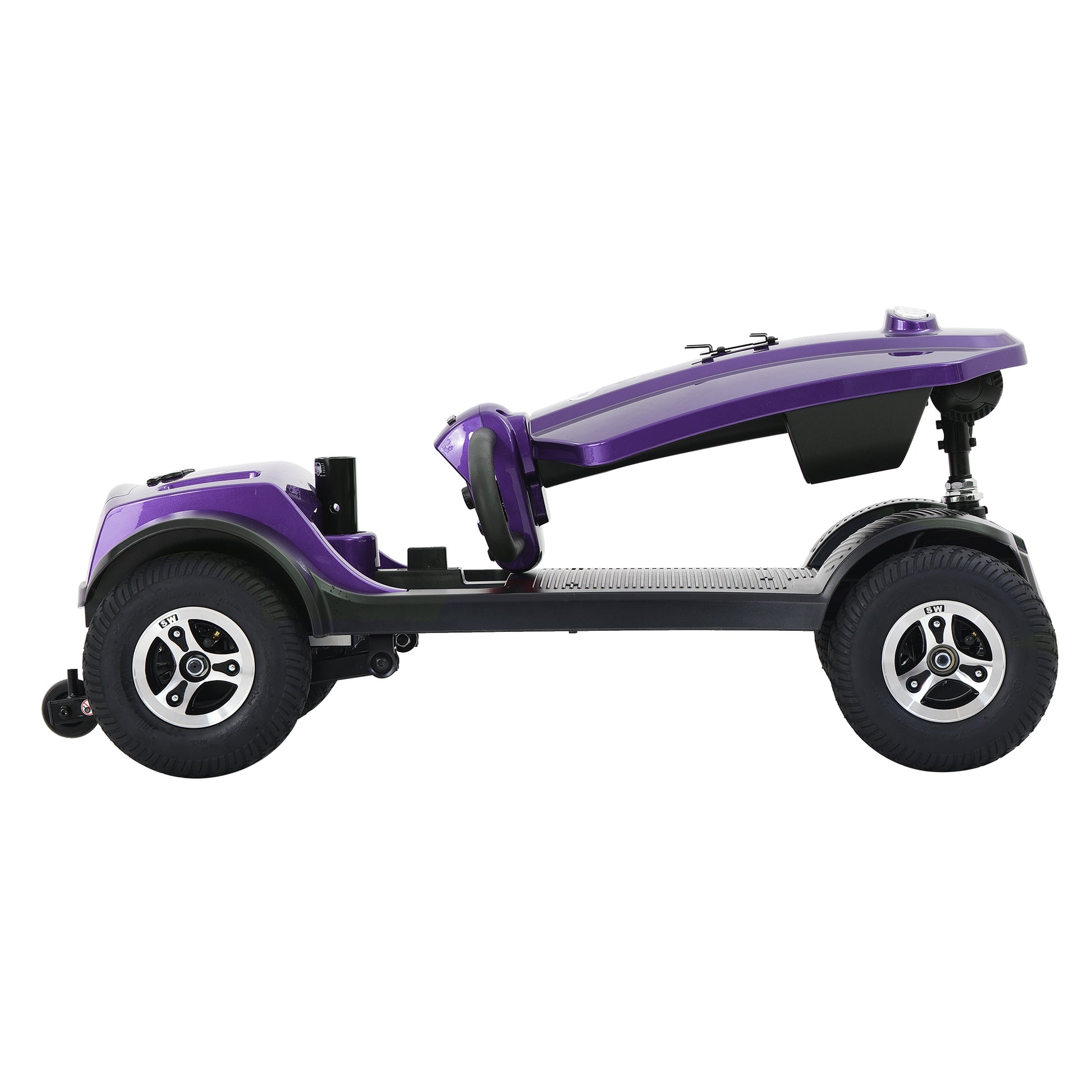 MAX PLUS DARK PURPLE 4 Wheels Outdoor Compact Mobility Scooter with 2pcs*20AH Lead acid Battery, 16 Miles, Cup Holders & USB charger Port image 10