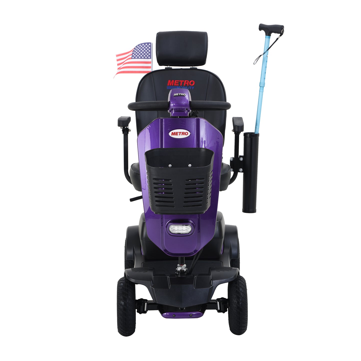 MAX PLUS DARK PURPLE 4 Wheels Outdoor Compact Mobility Scooter with 2pcs*20AH Lead acid Battery, 16 Miles, Cup Holders & USB charger Port image 7