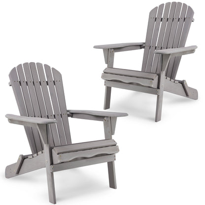 Wood Lounge Patio Chair for Garden Outdoor Wooden Folding Adirondack Chair Set of 2 Solid Wood Lounge Patio Chair for Garden, Lawn, Backyard, image 12
