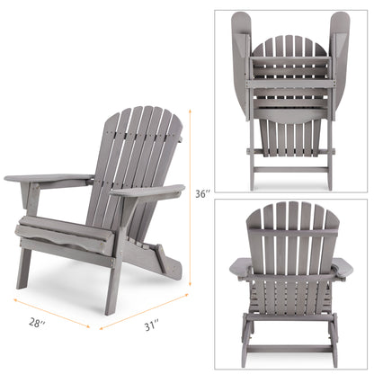 Wood Lounge Patio Chair for Garden Outdoor Wooden Folding Adirondack Chair Set of 2 Solid Wood Lounge Patio Chair for Garden, Lawn, Backyard, image 10