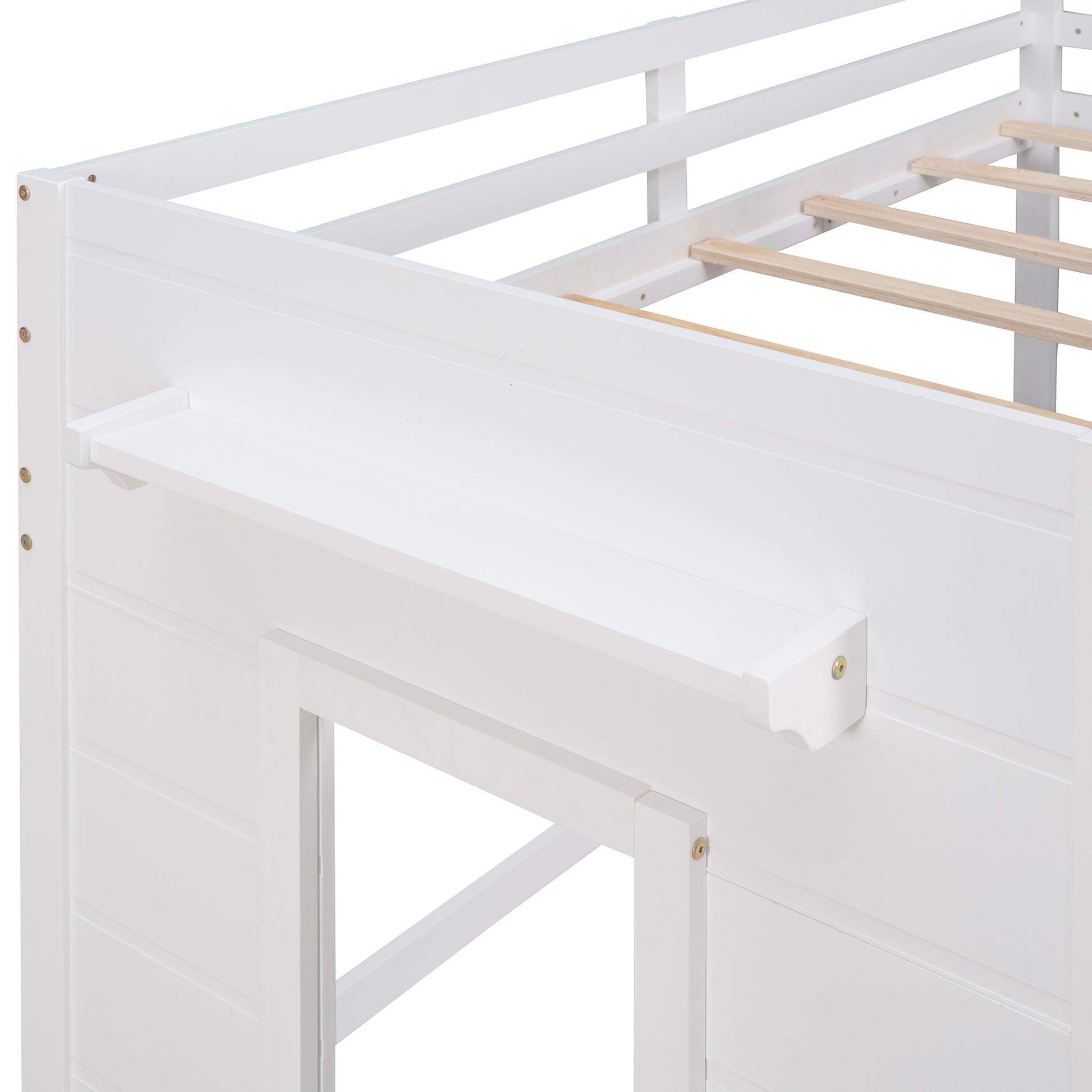 Twin Size Loft Bed with Cabinet and Shelf - White (OLD SKU:LP001501AAK) image 12