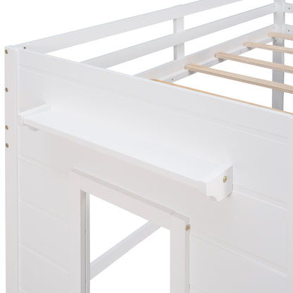 Twin Size Loft Bed with Cabinet and Shelf - White (OLD SKU:LP001501AAK) image 12