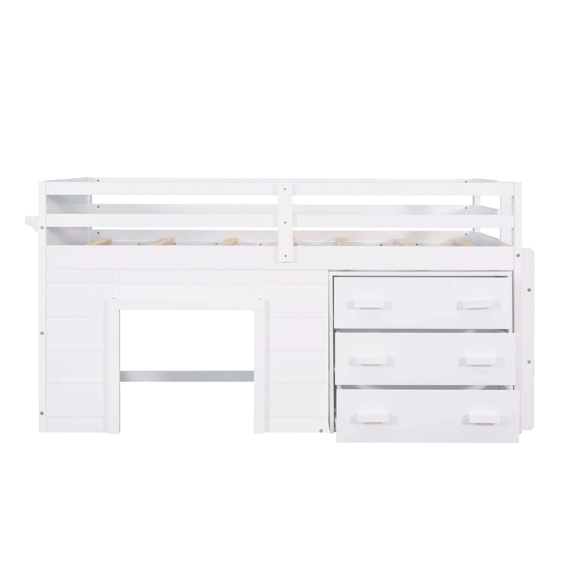Twin Size Loft Bed with Cabinet and Shelf - White (OLD SKU:LP001501AAK) image 6