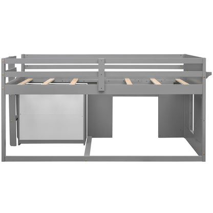 Twin Size Loft Bed with Cabinet and Shelf - Gray (OLD SKU:LP001501AAE) image 12