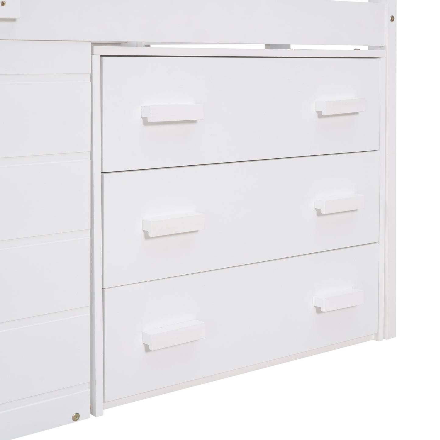 Twin Size Loft Bed with Cabinet and Shelf - White (OLD SKU:LP001501AAK) image 11