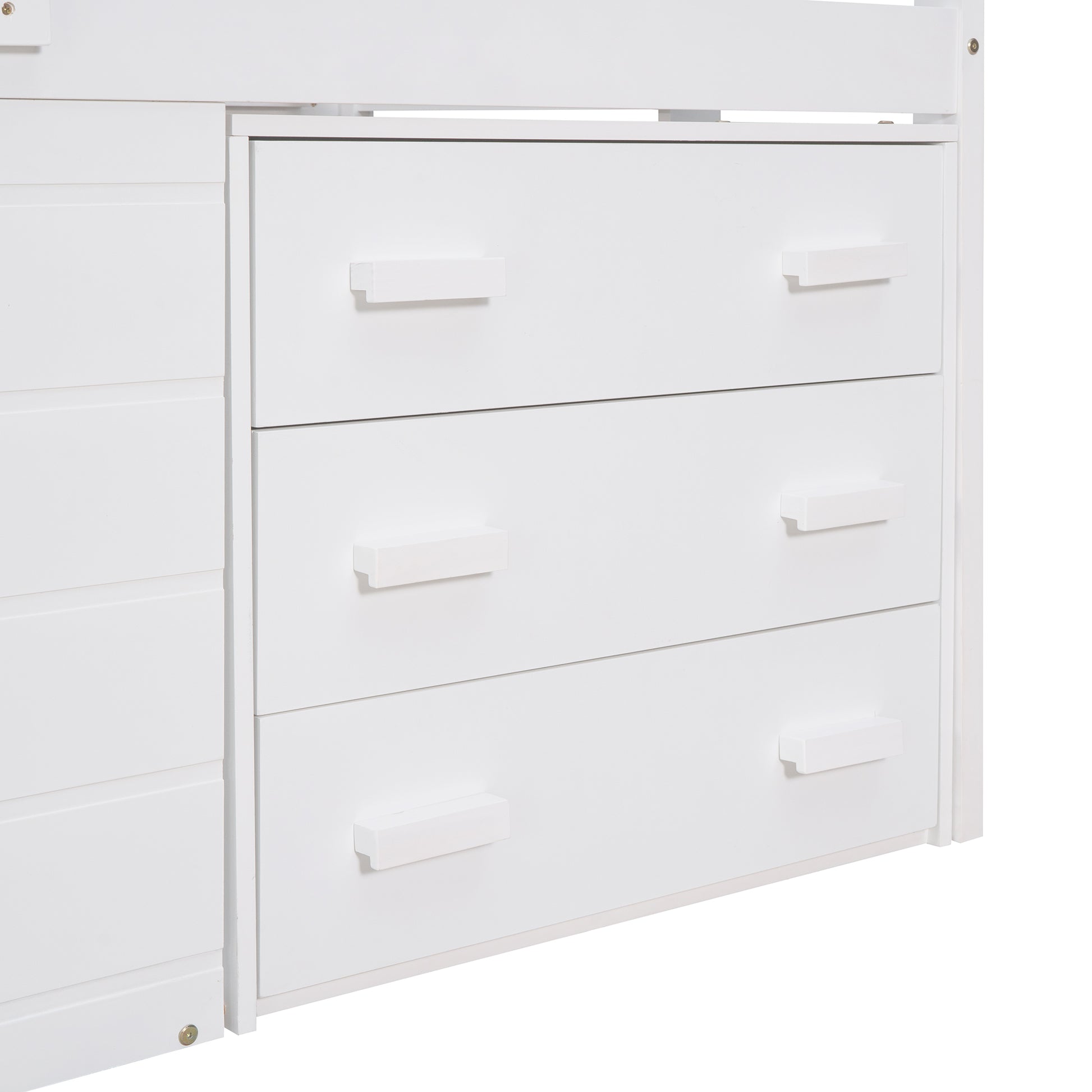 Twin Size Loft Bed with Cabinet and Shelf - White (OLD SKU:LP001501AAK) image 11