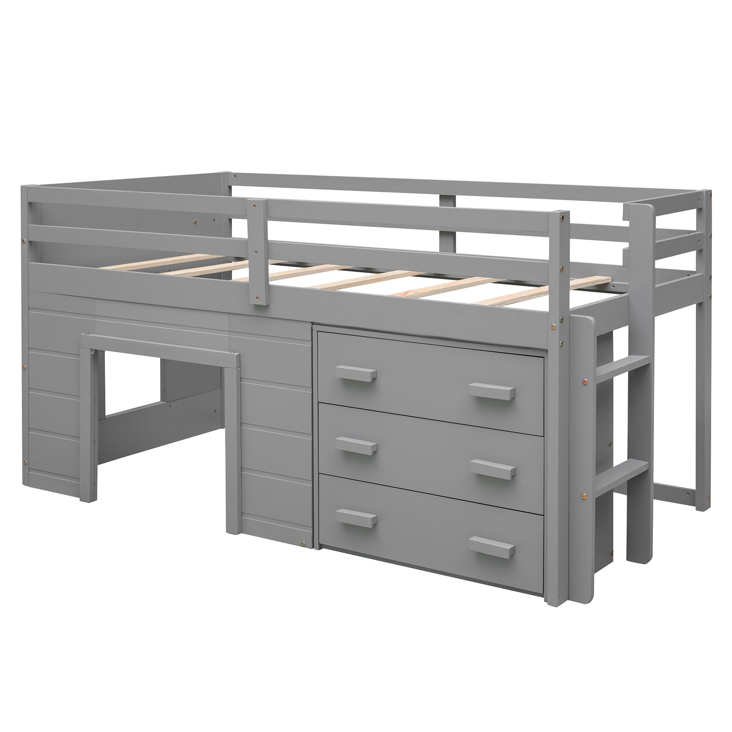 Twin Size Loft Bed with Cabinet and Shelf - Gray (OLD SKU:LP001501AAE) image 10