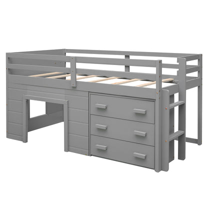 Twin Size Loft Bed with Cabinet and Shelf - Gray (OLD SKU:LP001501AAE) image 10