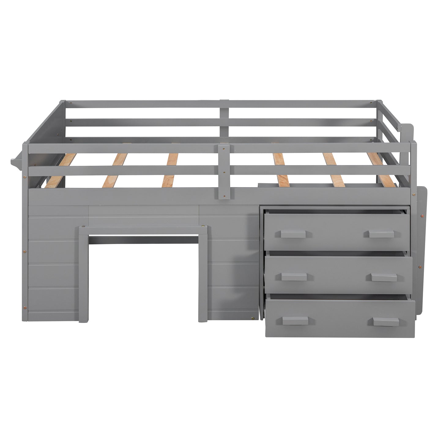 Twin Size Loft Bed with Cabinet and Shelf - Gray (OLD SKU:LP001501AAE) image 8