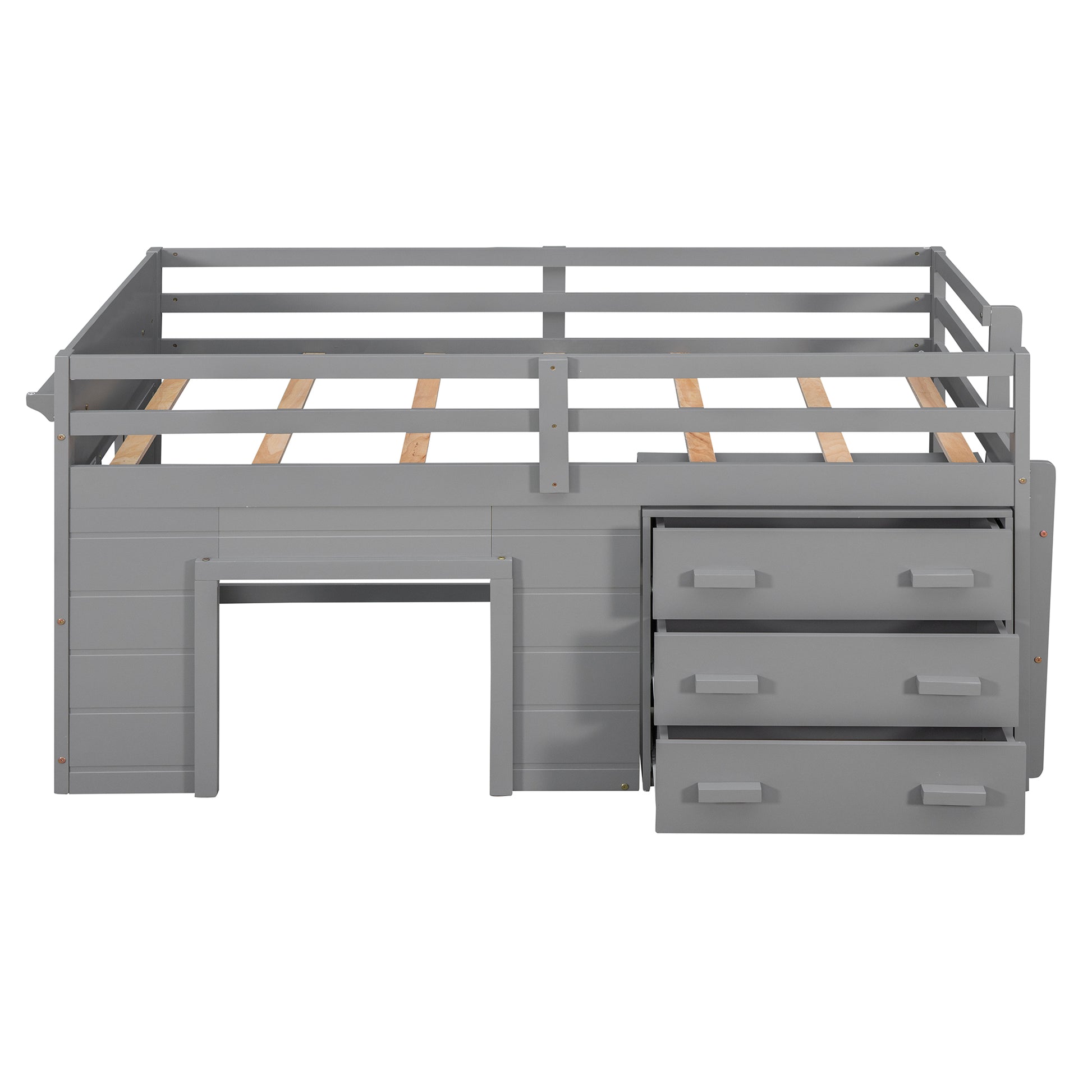 Twin Size Loft Bed with Cabinet and Shelf - Gray (OLD SKU:LP001501AAE) image 8