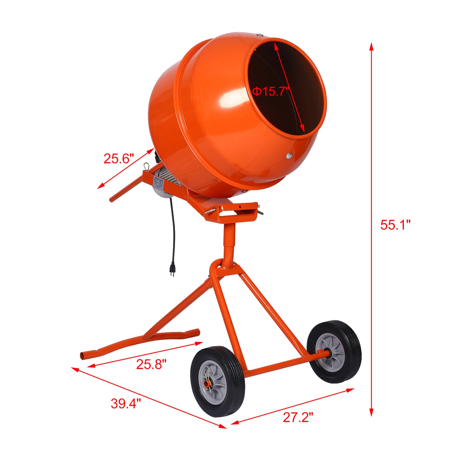 5.0 cu. ft. Portable Concrete Mixer,electric cement mixer,ETL certificated copper motor image 11