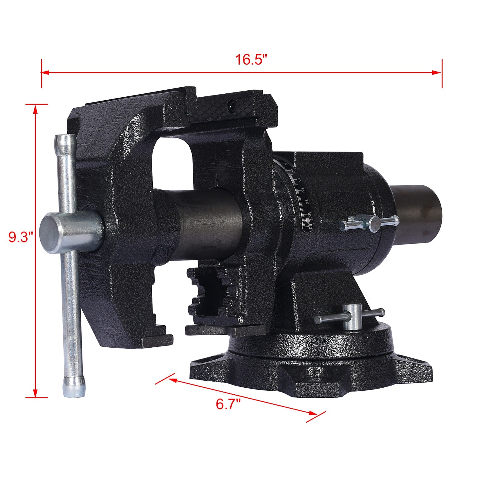 5" Multi-jaw Rotating Bench Vise,Multipurpose Vise Bench,360-Degree Rotation Clamp on Vise with Swivel Base and Head,5inch black image 10