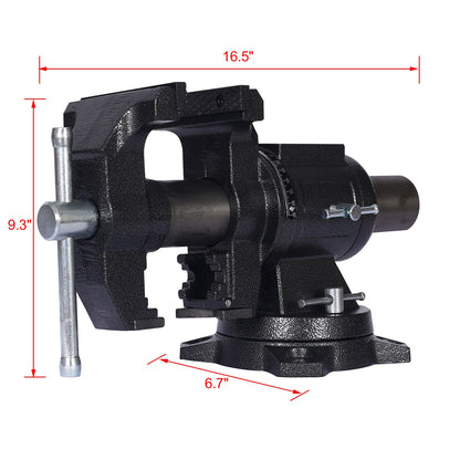 5" Multi-jaw Rotating Bench Vise,Multipurpose Vise Bench,360-Degree Rotation Clamp on Vise with Swivel Base and Head,5inch black image 10