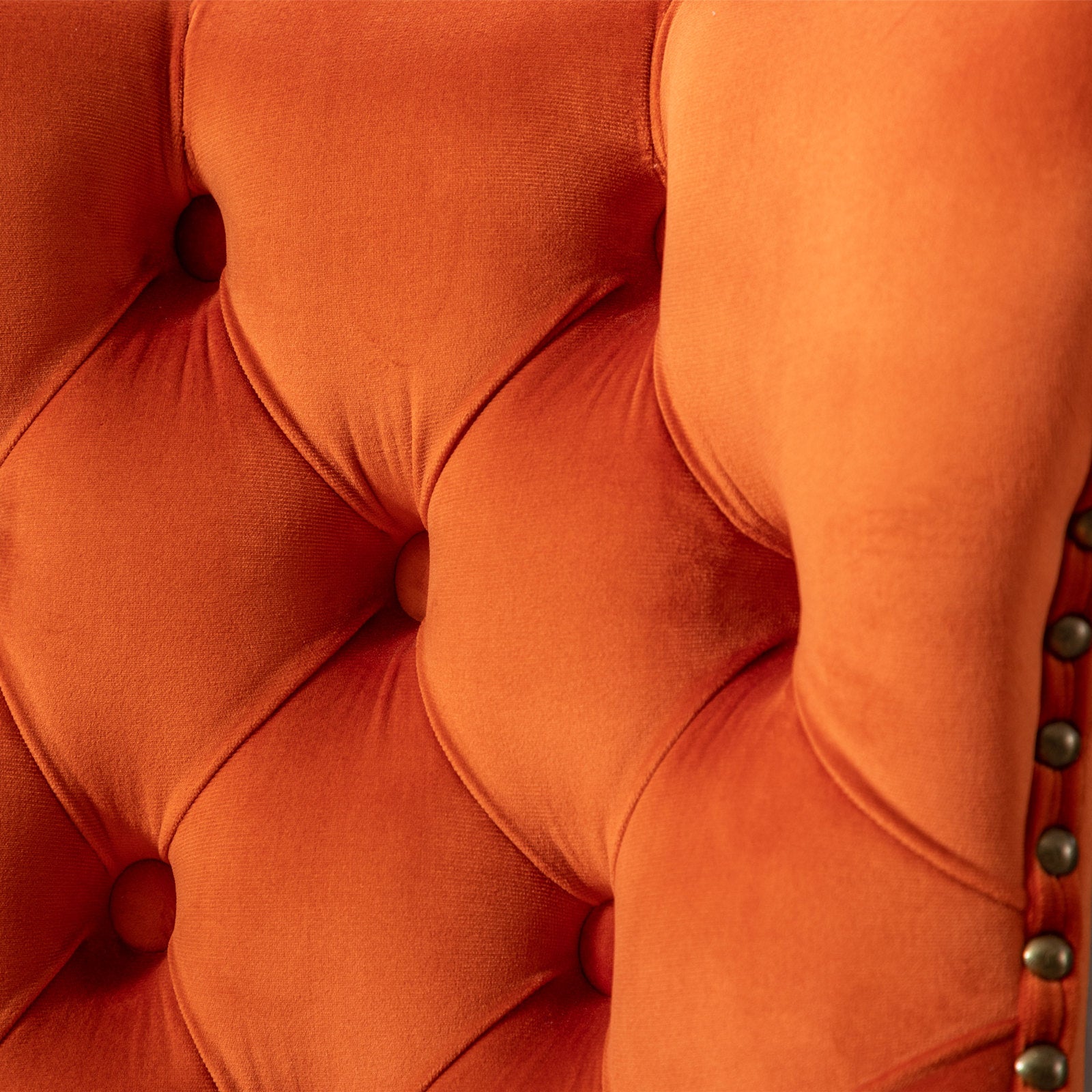 A&A Furniture,Swivel Velvet Barstools Adjusatble Seat Height from 25-33 Inch,17.7inch base, Modern Upholstered Bar Stools with Backs Comfortable Tufted for Home Pub and Kitchen Island,Orange,Set of 2 image 9