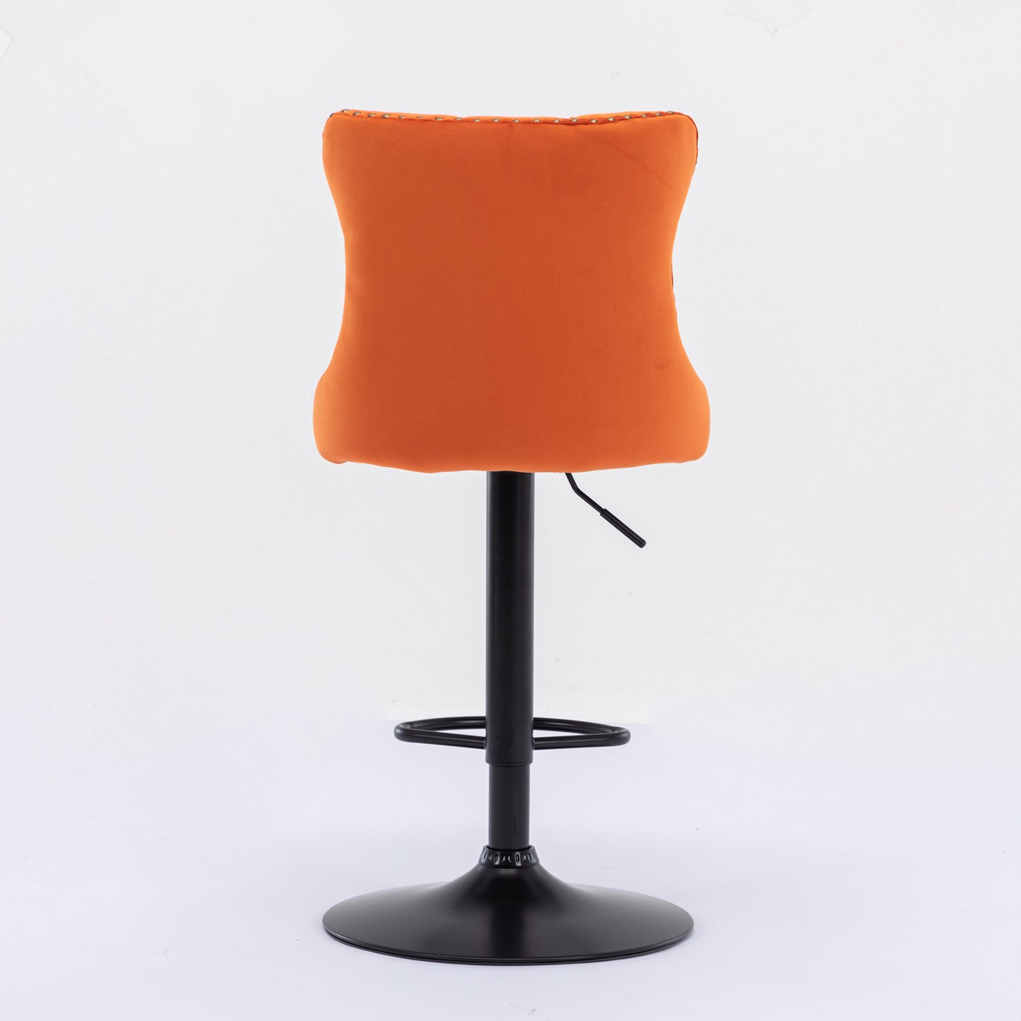 A&A Furniture,Swivel Velvet Barstools Adjusatble Seat Height from 25-33 Inch,17.7inch base, Modern Upholstered Bar Stools with Backs Comfortable Tufted for Home Pub and Kitchen Island,Orange,Set of 2 image 6