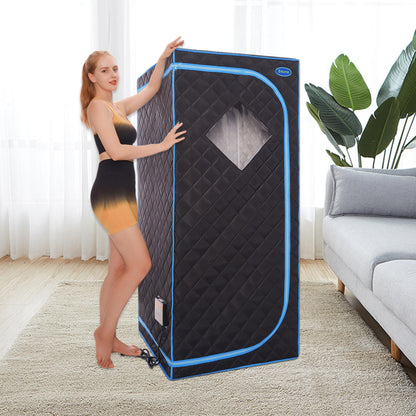 Portable Full Size Black Infrared Sauna tent–Personal Home Spa, with Infrared Panels, Heating Foot Pad,Controller, Foldable Chair,Reading light.Easy to Install.Fast heating, with FCC Certification. image 4
