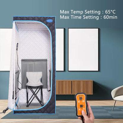 Portable Full Size Black Infrared Sauna tent–Personal Home Spa, with Infrared Panels, Heating Foot Pad,Controller, Foldable Chair,Reading light.Easy to Install.Fast heating, with FCC Certification. image 5