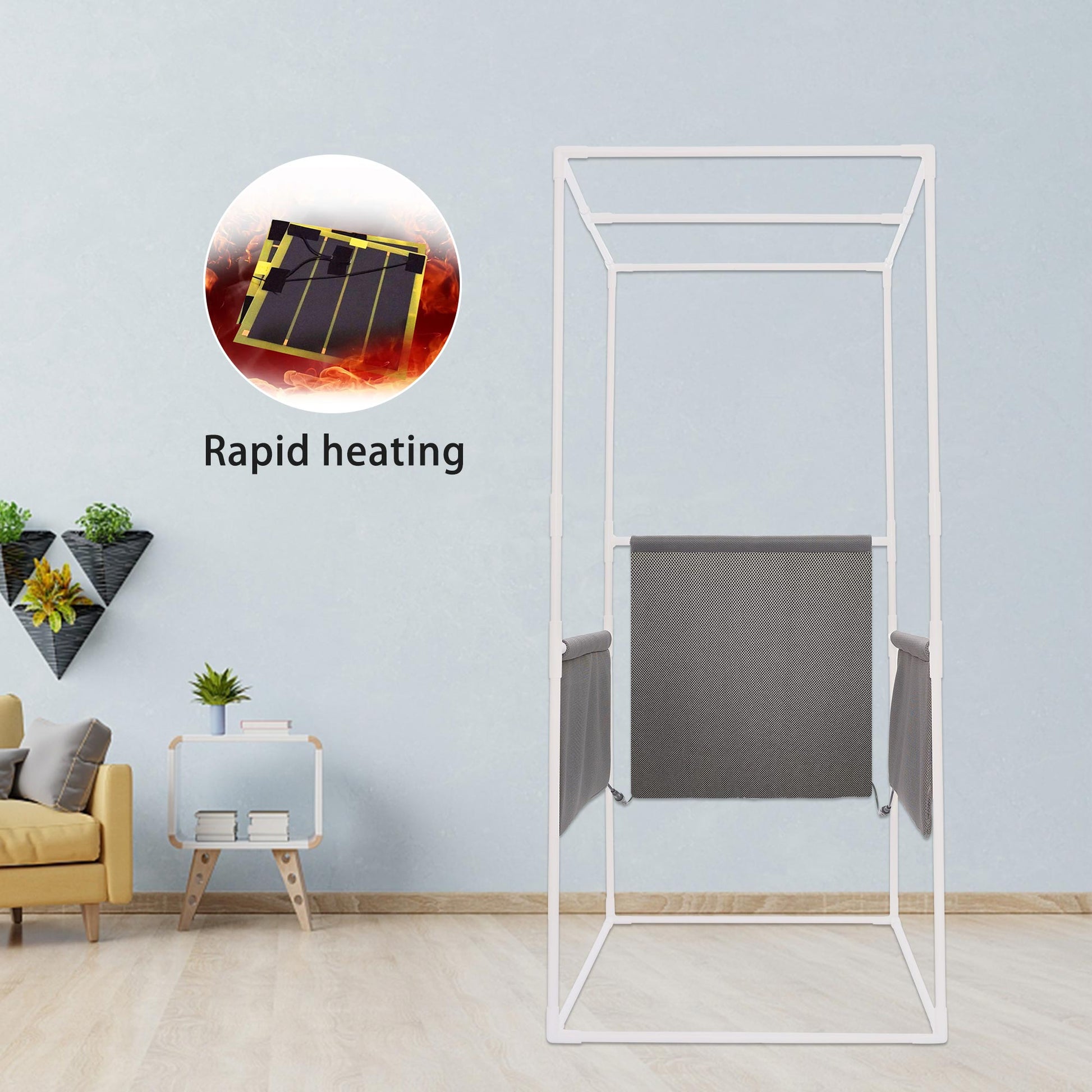 Portable Full Size Black Infrared Sauna tent–Personal Home Spa, with Infrared Panels, Heating Foot Pad,Controller, Foldable Chair,Reading light.Easy to Install.Fast heating, with FCC Certification. image 7