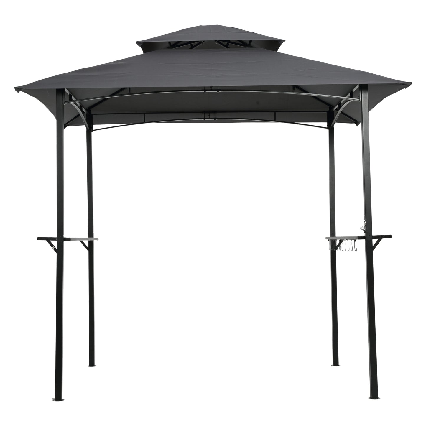 8x5Ft Grill Gazebo Replacement Canopy,Double Tiered BBQ Tent Roof Top Cover image 3
