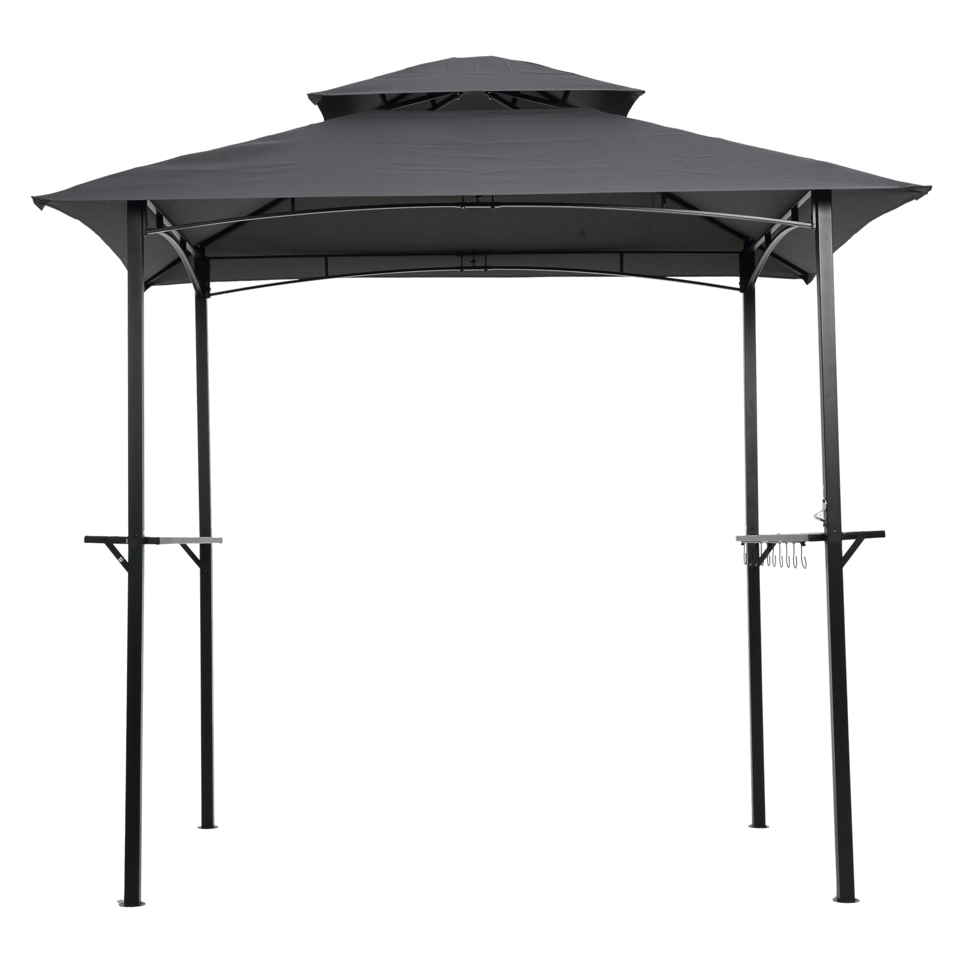8x5Ft Grill Gazebo Replacement Canopy,Double Tiered BBQ Tent Roof Top Cover image 3