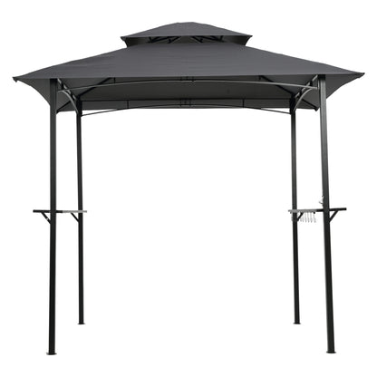 8x5Ft Grill Gazebo Replacement Canopy,Double Tiered BBQ Tent Roof Top Cover image 3