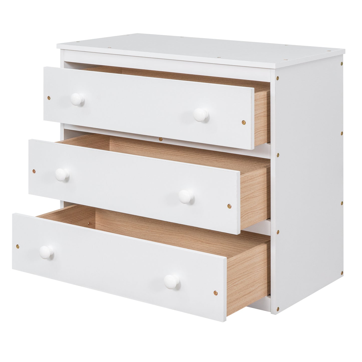 Low Study Full Loft Bed with Cabinet,Shelves and Rolling Portable Desk,Multiple Functions Bed- White(OLD SKU:LT000313AAK) image 6