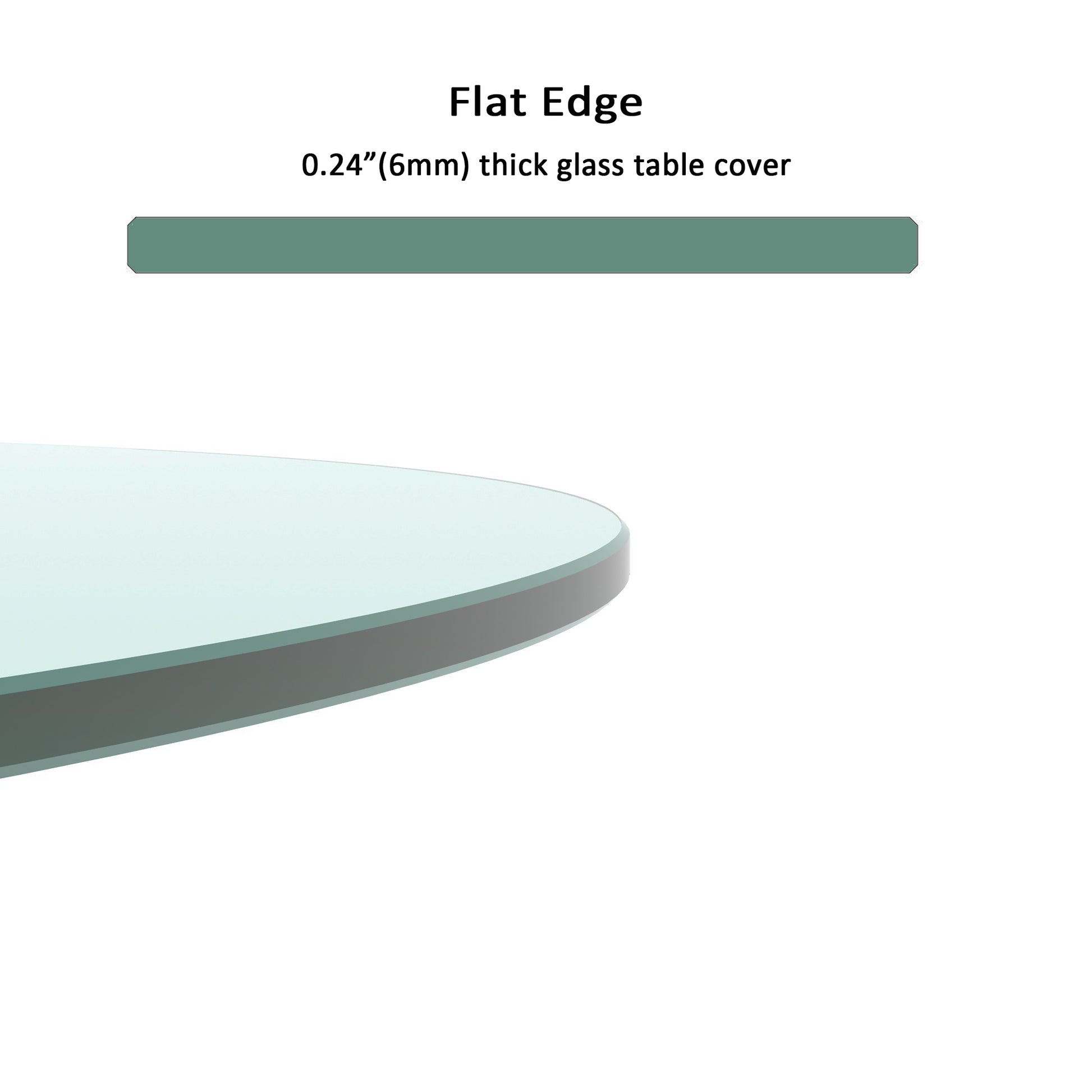24" Inch Round Tempered Glass Table Top Clear Glass 1/4" Inch Thick Flat Polished Edge image 5