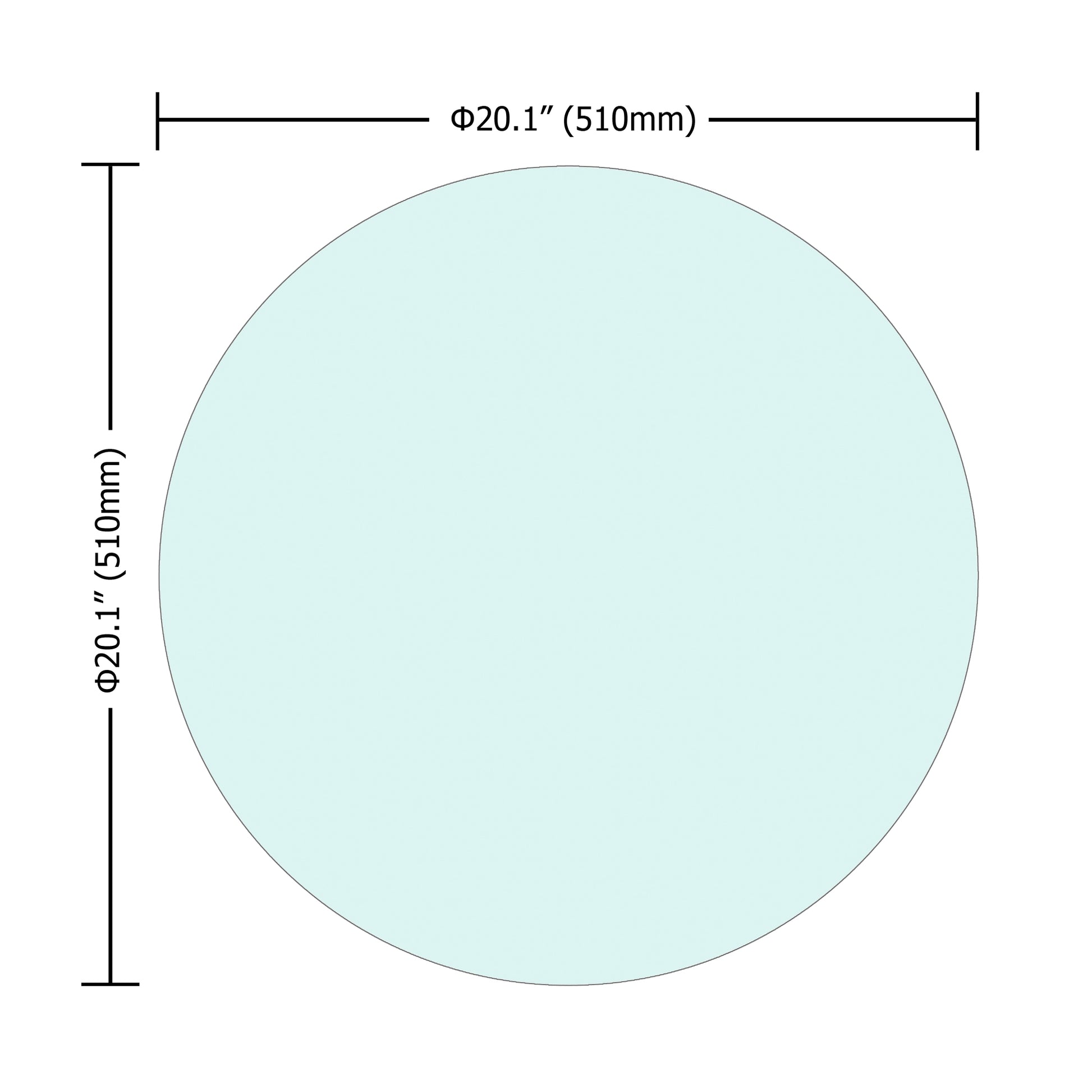 20" Inch Round Tempered Glass Table Top Clear Glass 1/4" Inch Thick Flat Polished Edge image 2
