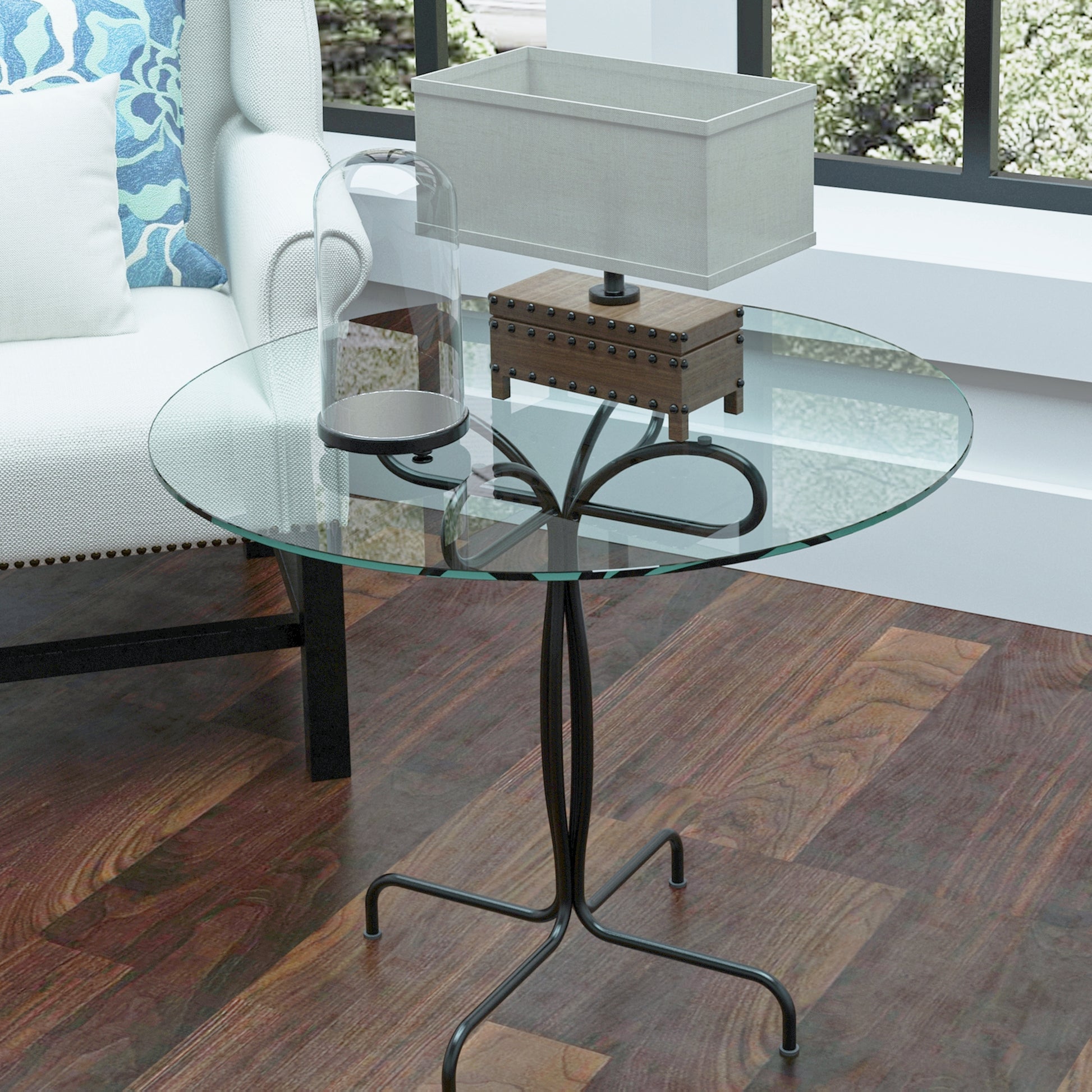 24" Inch Round Tempered Glass Table Top Clear Glass 1/4" Inch Thick Flat Polished Edge image 8