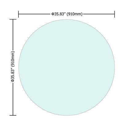 36" Inch Round Tempered Glass Table Top Clear Glass 1/4" Inch Thick Flat Polished Edge image 3