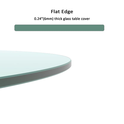 20" Inch Round Tempered Glass Table Top Clear Glass 1/4" Inch Thick Flat Polished Edge image 5