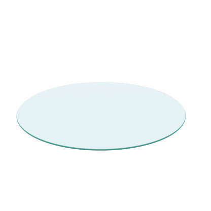 20" Inch Round Tempered Glass Table Top Clear Glass 1/4" Inch Thick Round Polished Edge image 1