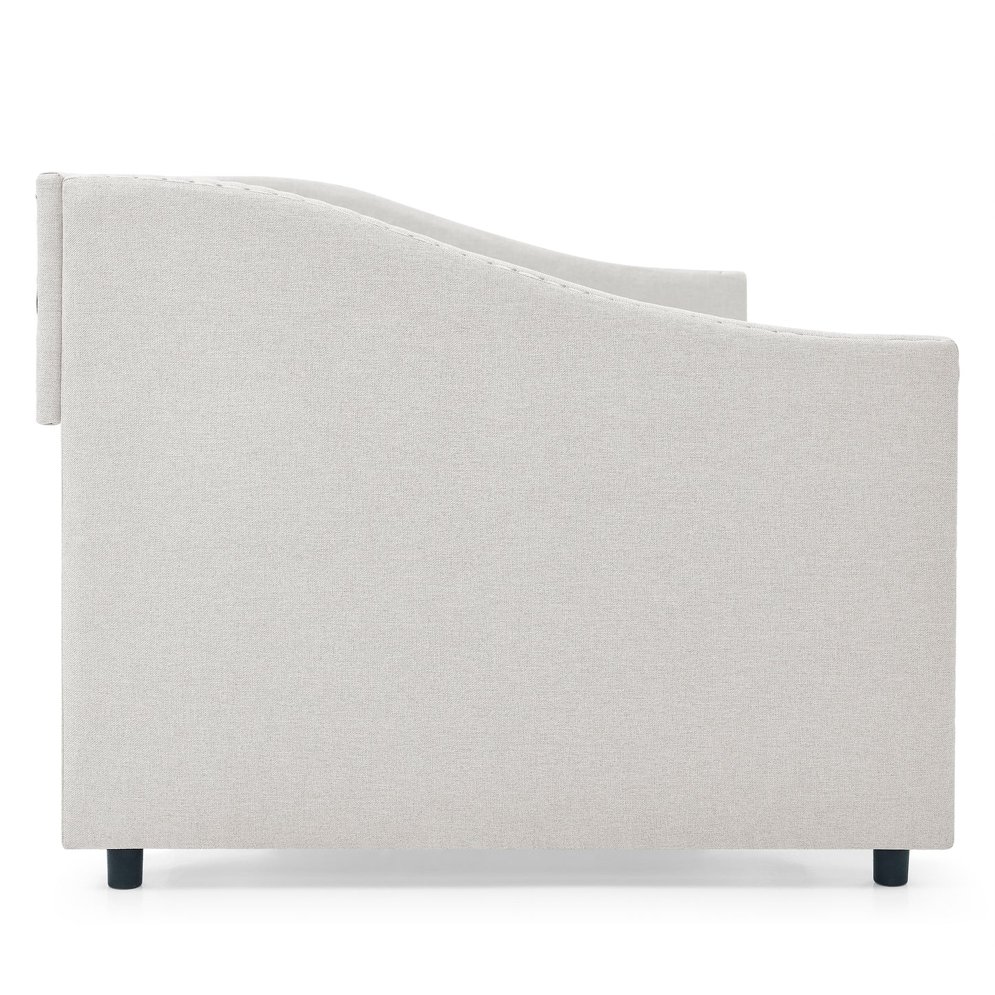 Full Size Daybed with Drawers Upholstered Tufted Sofa Bed, with Button on Back and Copper Nail on Waved Shape Arms, Beige (80.5''x55.5''x27.5'') (OLD SKU: W1413S00004) image 11