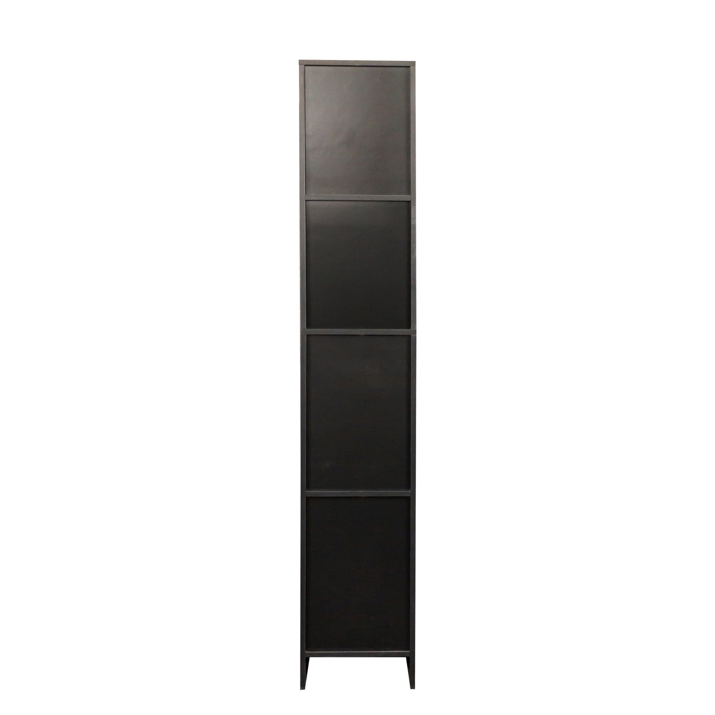 Freestanding Cabinet with Inadjustable Shelves and two Doors for Kitchen, Dining Room,black image 3