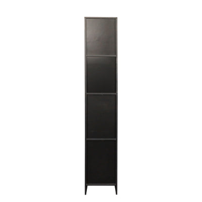 Freestanding Cabinet with Inadjustable Shelves and two Doors for Kitchen, Dining Room,black image 3