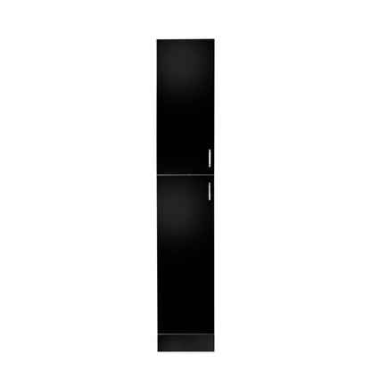 Freestanding Cabinet with Inadjustable Shelves and two Doors for Kitchen, Dining Room,black image 10
