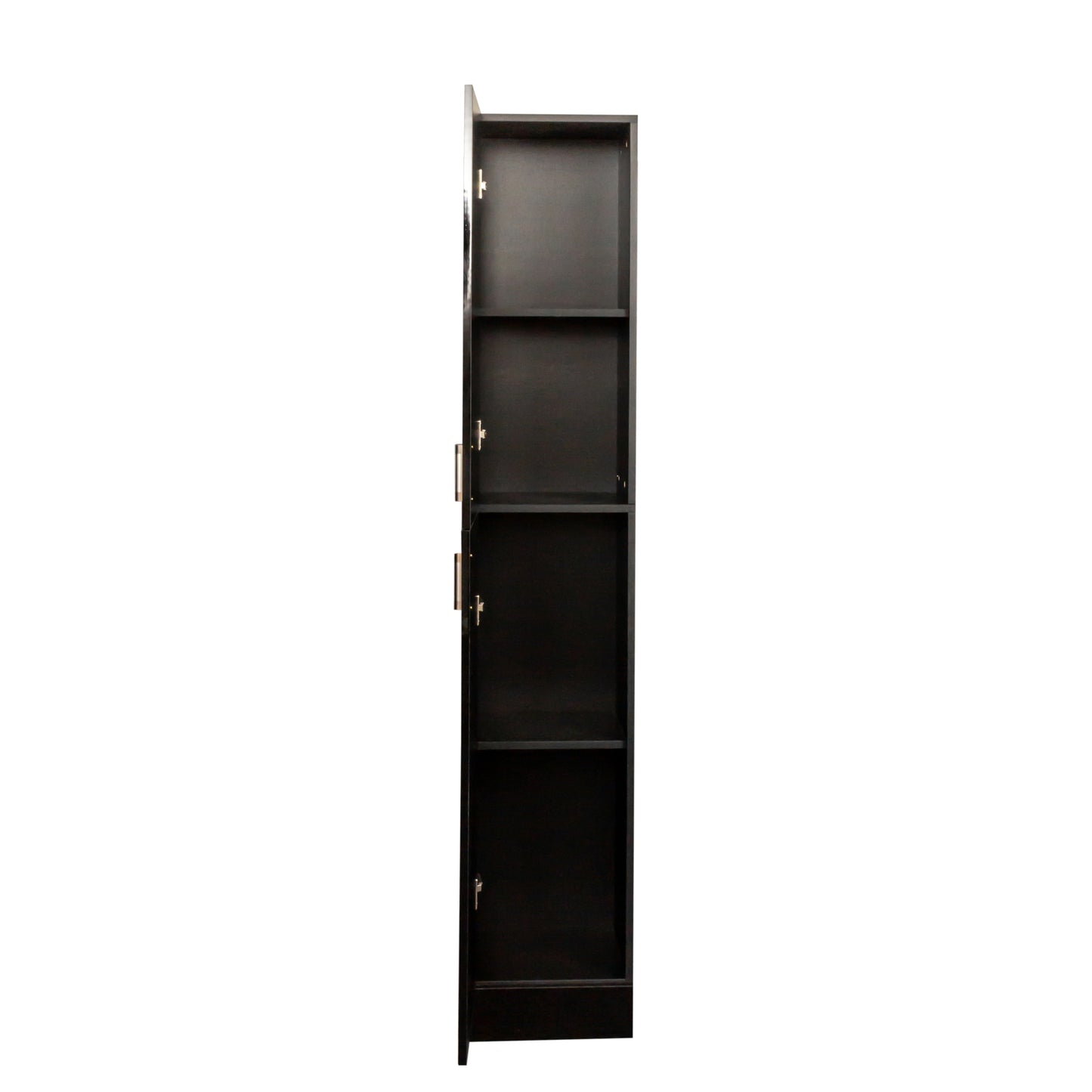 Freestanding Cabinet with Inadjustable Shelves and two Doors for Kitchen, Dining Room,black image 12