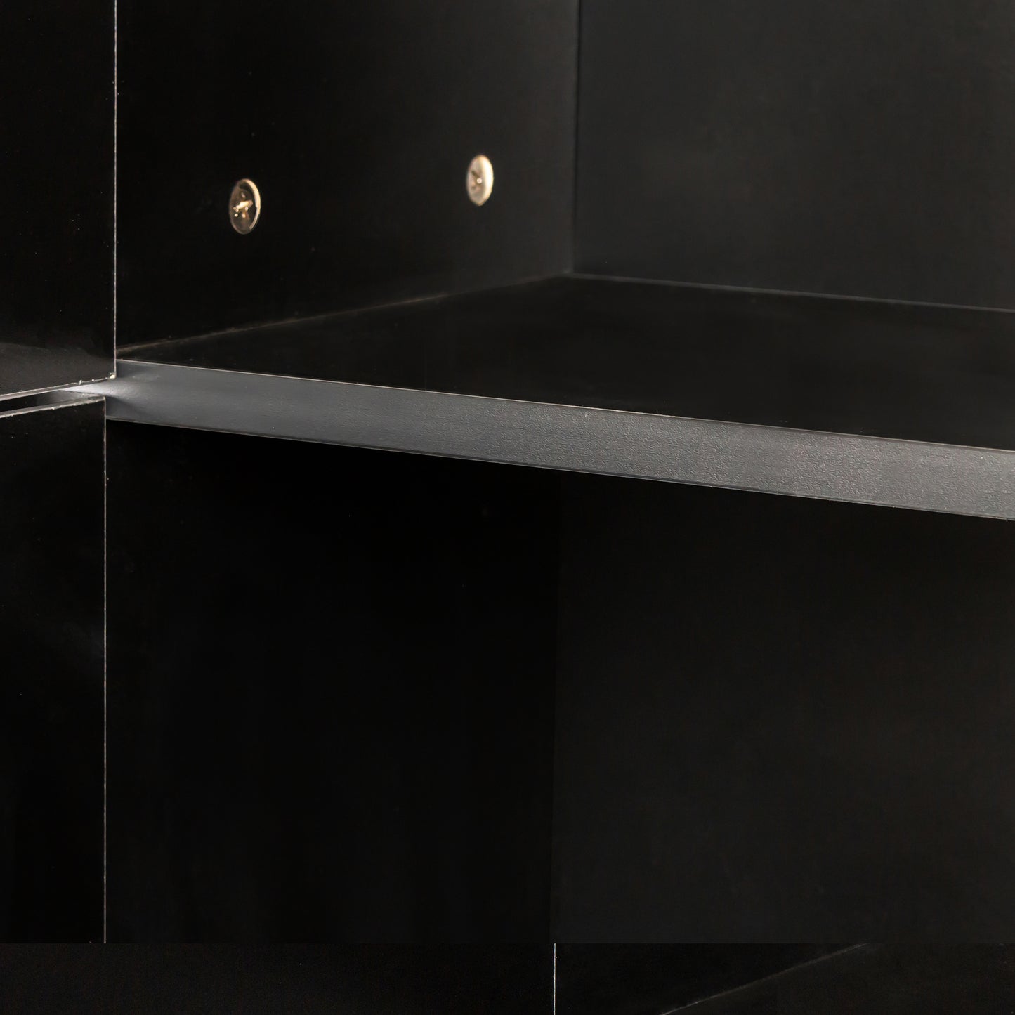 Freestanding Cabinet with Inadjustable Shelves and two Doors for Kitchen, Dining Room,black image 7