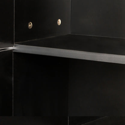 Freestanding Cabinet with Inadjustable Shelves and two Doors for Kitchen, Dining Room,black image 7