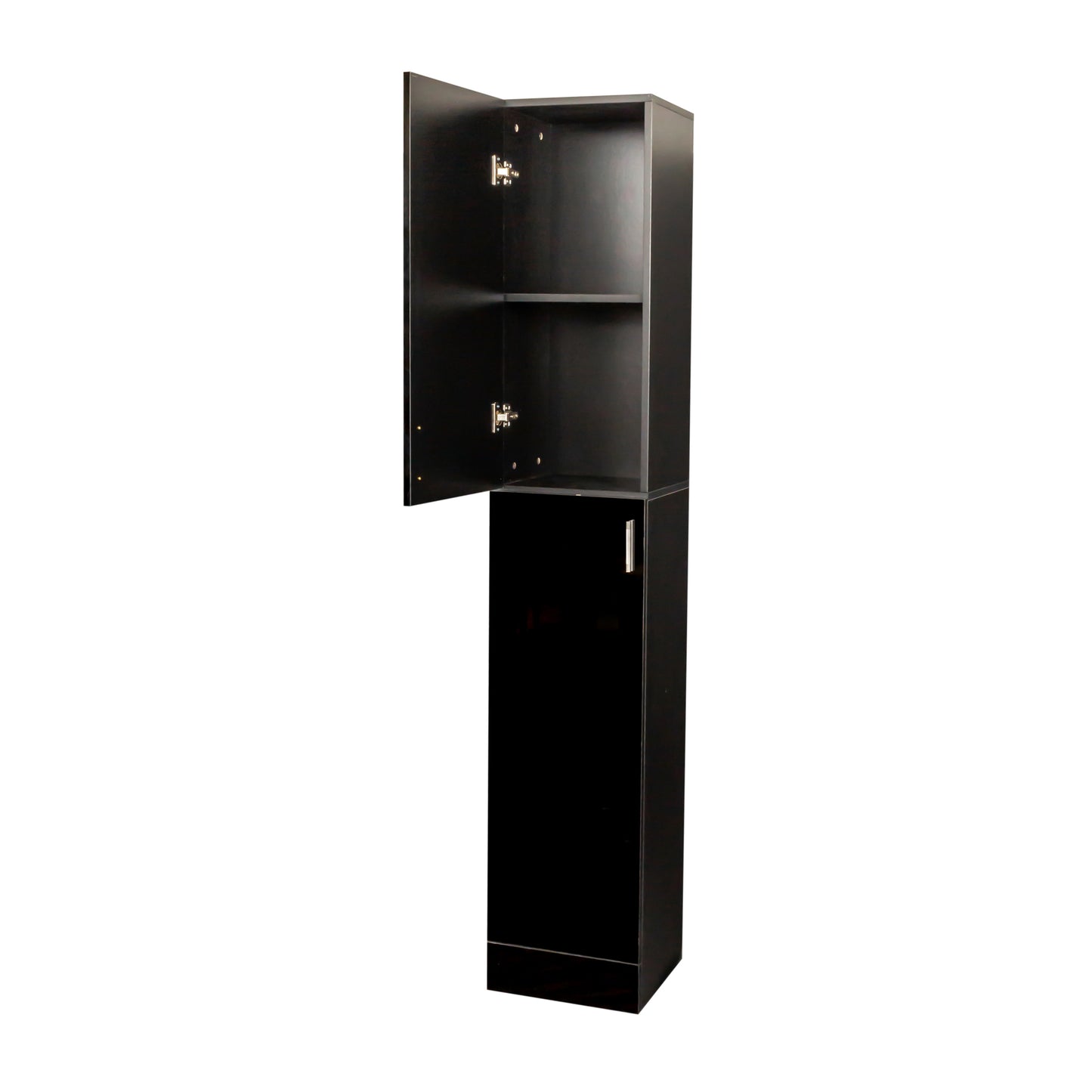Freestanding Cabinet with Inadjustable Shelves and two Doors for Kitchen, Dining Room,black image 8