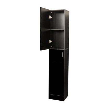 Freestanding Cabinet with Inadjustable Shelves and two Doors for Kitchen, Dining Room,black image 8