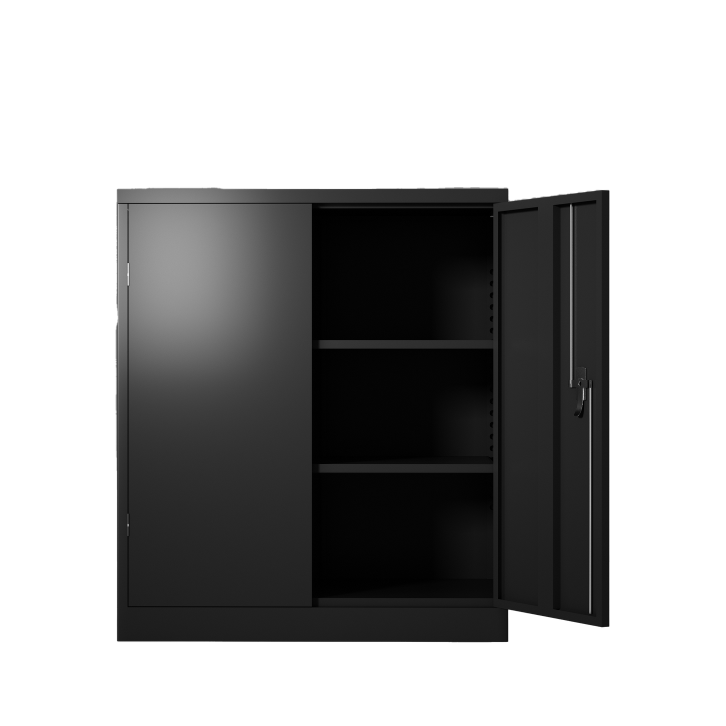 Metal Storage Cabinet with 2 Doors and 2 Shelves, Lockable Steel Storage Cabinet for Office, Garage, Warehouse image 4