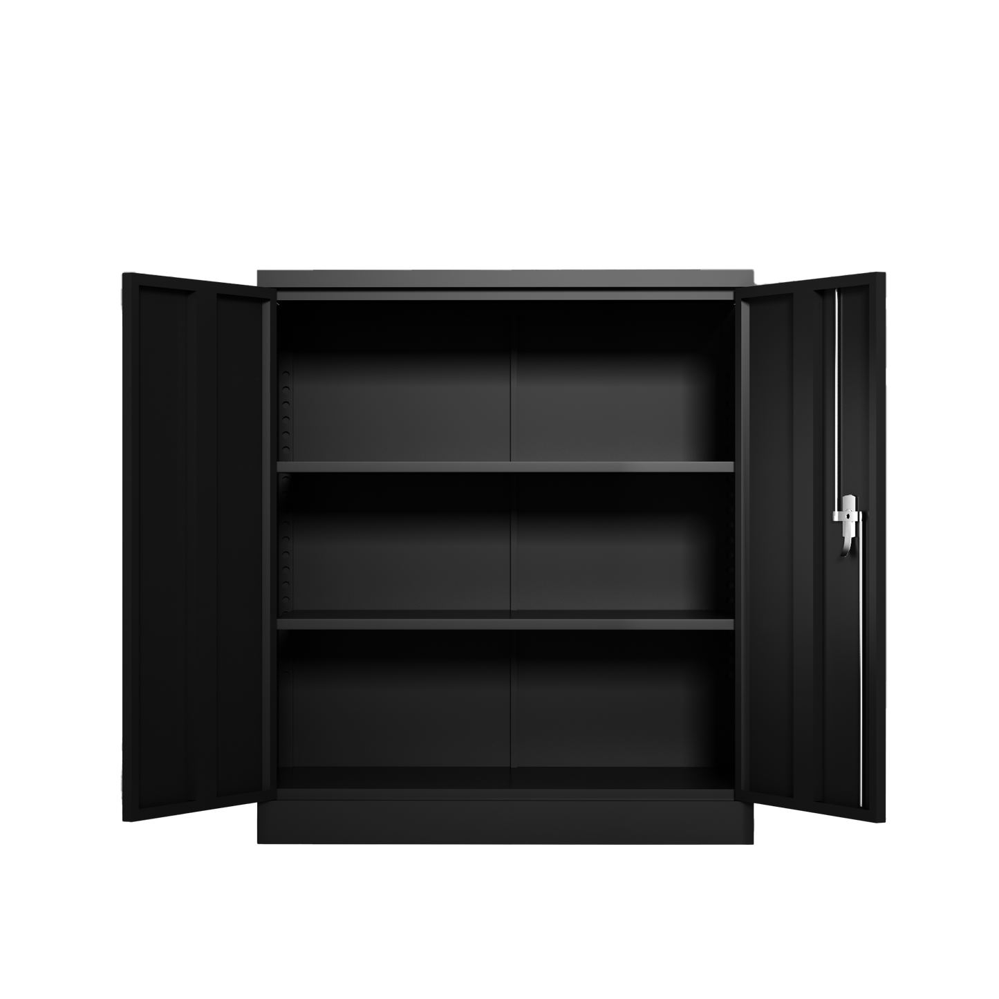 Metal Storage Cabinet with 2 Doors and 2 Shelves, Lockable Steel Storage Cabinet for Office, Garage, Warehouse image 5