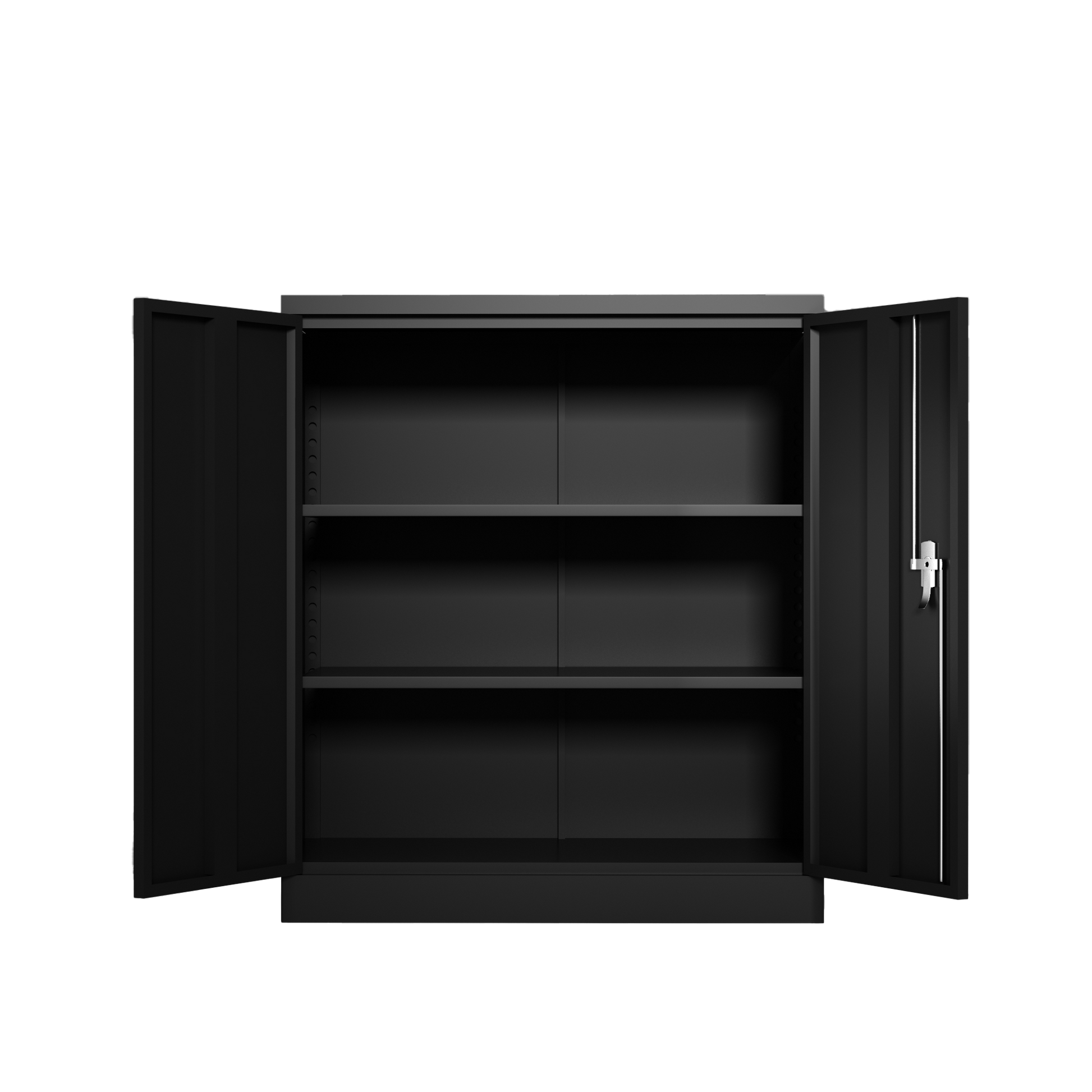 Metal Storage Cabinet with 2 Doors and 2 Shelves, Lockable Steel Storage Cabinet for Office, Garage, Warehouse image 5