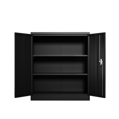 Metal Storage Cabinet with 2 Doors and 2 Shelves, Lockable Steel Storage Cabinet for Office, Garage, Warehouse image 5