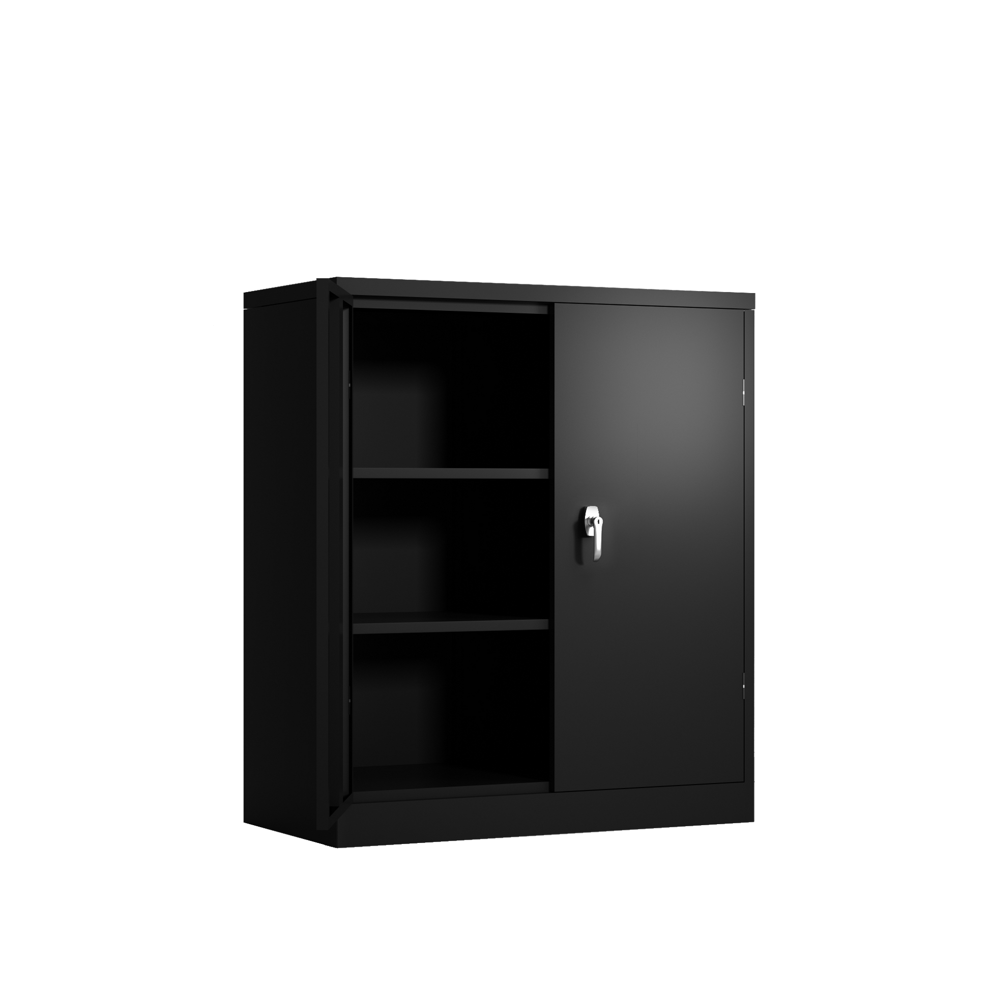 Metal Storage Cabinet with 2 Doors and 2 Shelves, Lockable Steel Storage Cabinet for Office, Garage, Warehouse image 10