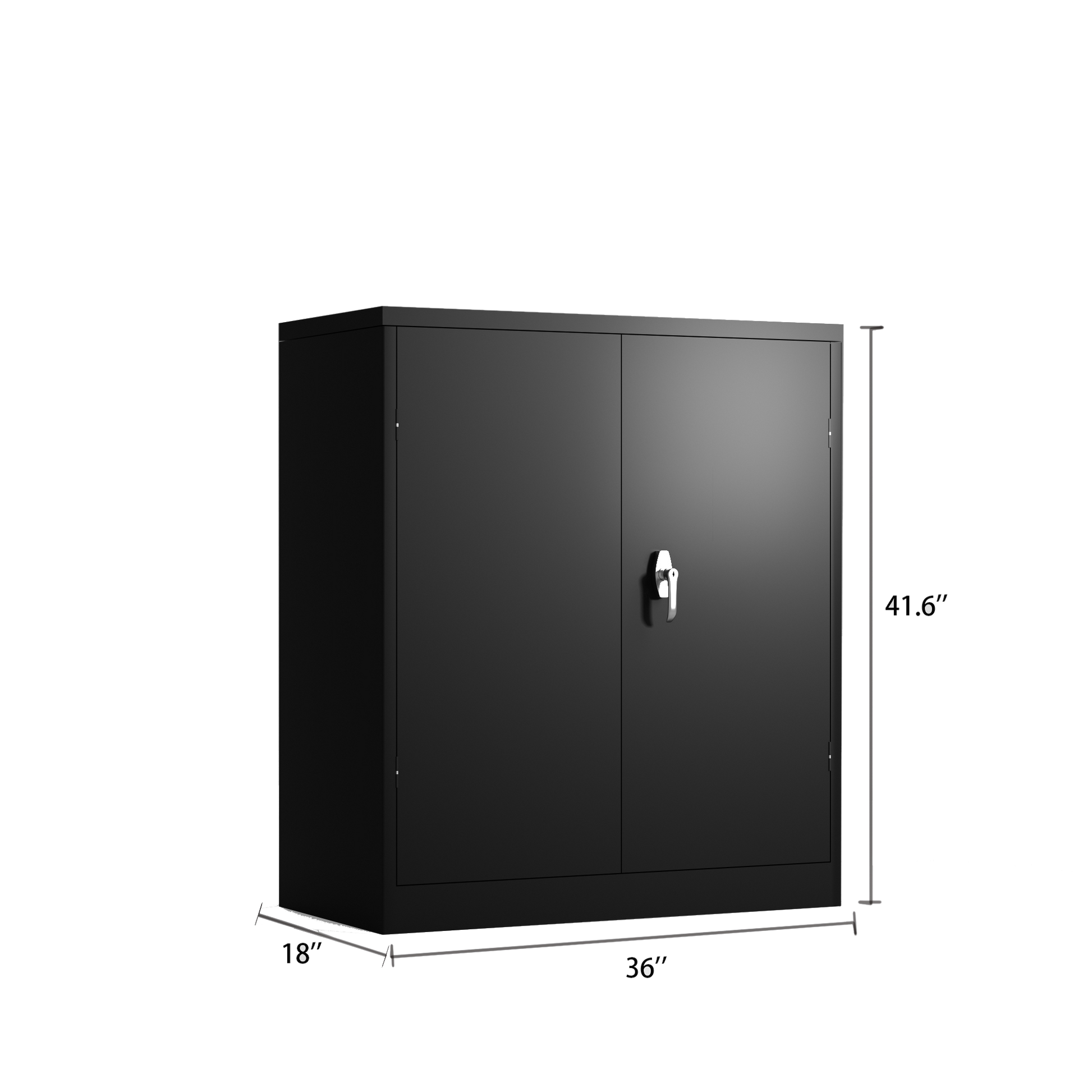 Metal Storage Cabinet with 2 Doors and 2 Shelves, Lockable Steel Storage Cabinet for Office, Garage, Warehouse image 9