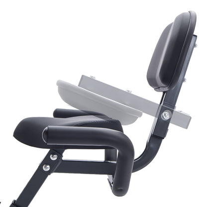Folding Exercise Bike, Fitness Upright and Recumbent X-Bike with 16-Level Adjustable Resistance, Arm Bands and Backrest image 6