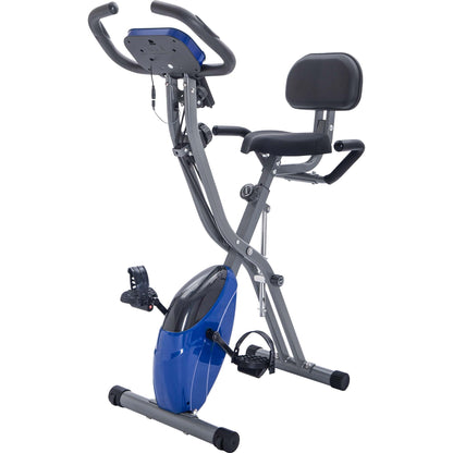 Folding Exercise Bike, Fitness Upright and Recumbent X-Bike with 16-Level Adjustable Resistance, Arm Bands and Backrest image 11