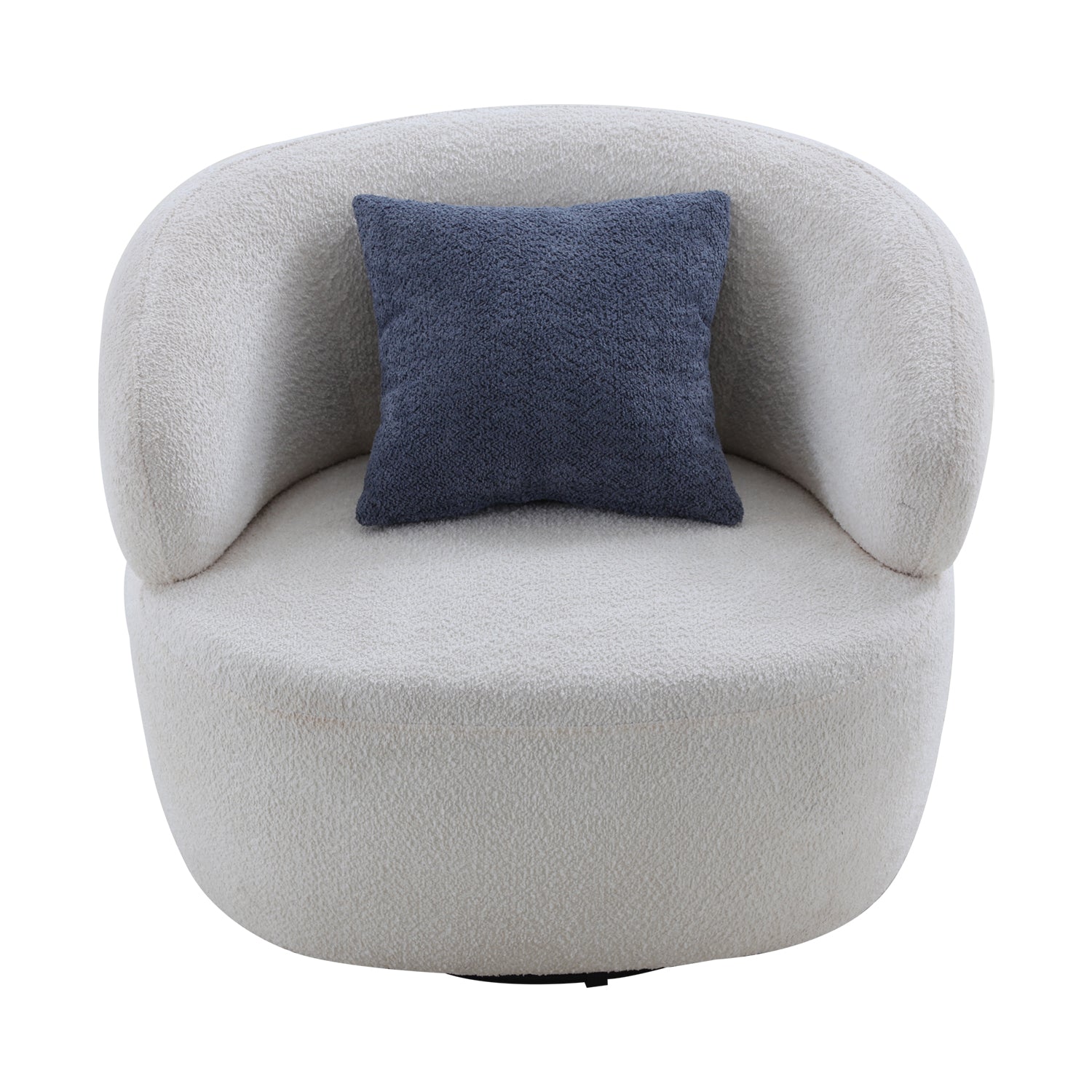 Swivel Barrel Chair Living Room, Single Chair for Small Space Comfy Round Sofa Chair Boucle Accent Chair Circle Sherpa (Beige)(Same Sku:W876P199947) image 12